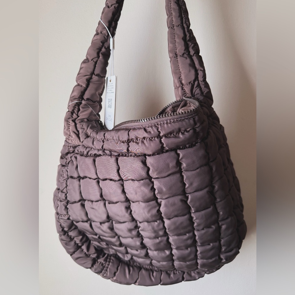 Urban Expressions Quilted Brown Hobo Bag